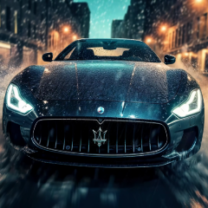 Maserati In The Rain Live Wallpaper