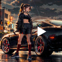 Toyota Supra and Cute Babe Live Wallpaper