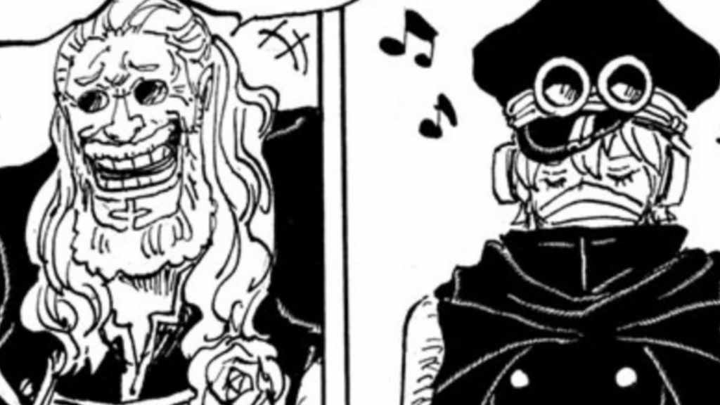 Gunko listening to music in chapter 1144 of the One Piece manga