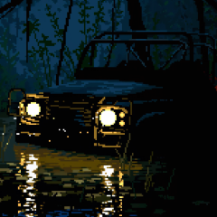 Jeep Got Stuck in the Swamp Pixel Art Live Wallpaper