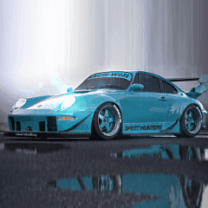 Porsche 993 RWB Blue Live Wallpaper