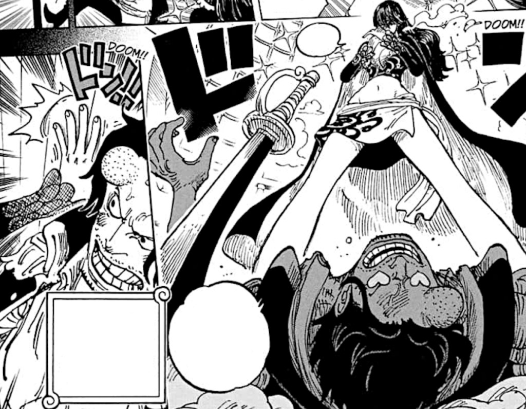 One Piece Chapter 1156 Roger as Shakky stands above him