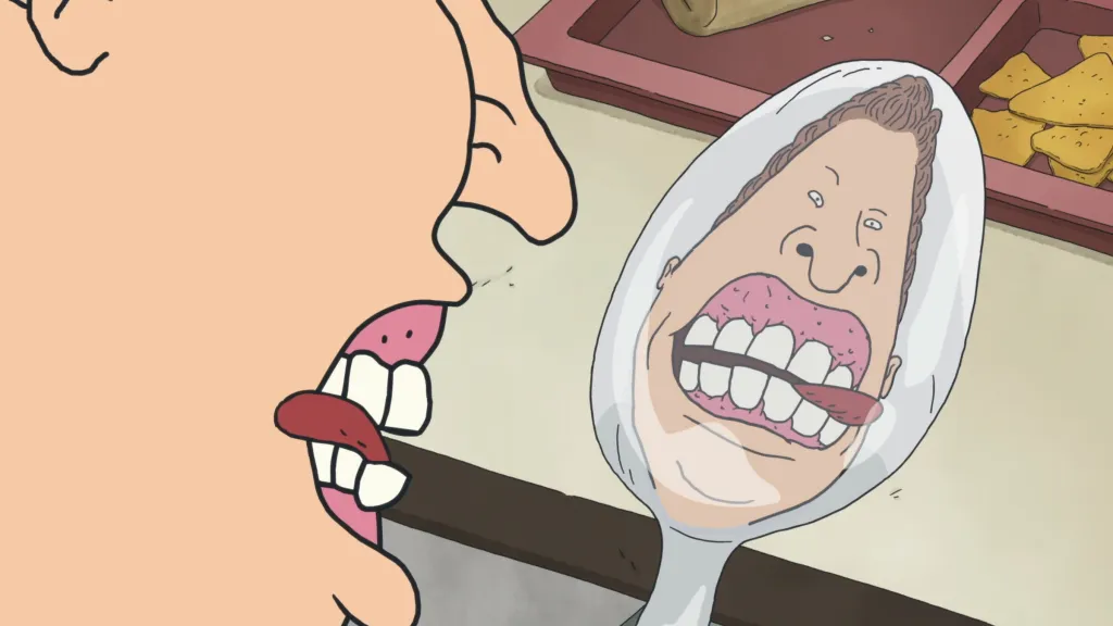 Butt-Head licks his mouth in Beavis and Butt-Head Season 3