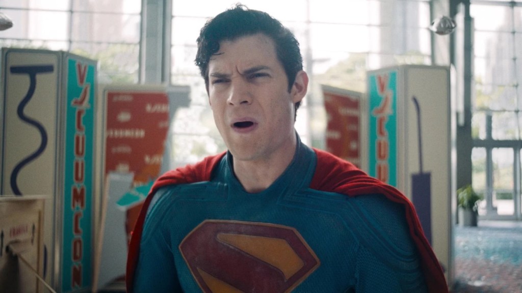 David Corenswet Superman looking concerned