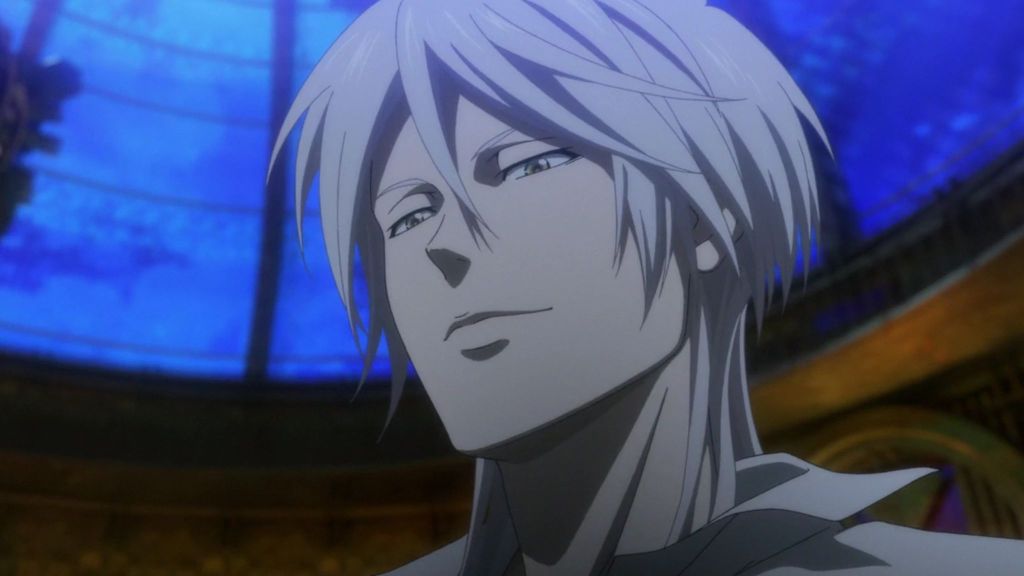 Makishima Shogo with purple light hair in Psycho Pass