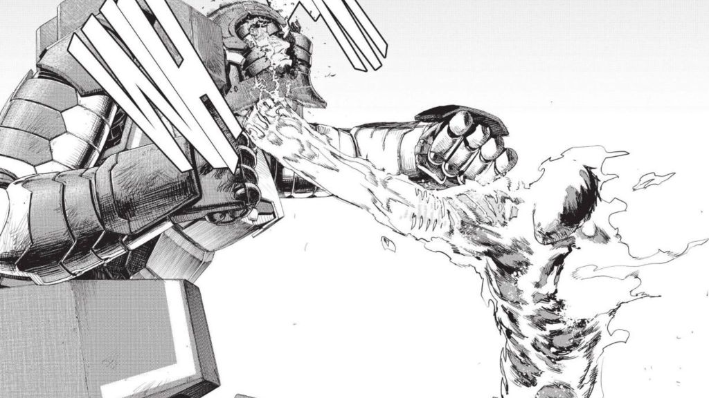 Fire Punch punching a villain